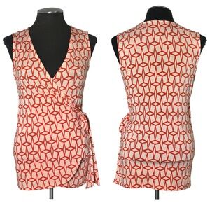 41 Hawthorn - Valerie Sleeveless Tie Wrap Knit Stretch Top - Small